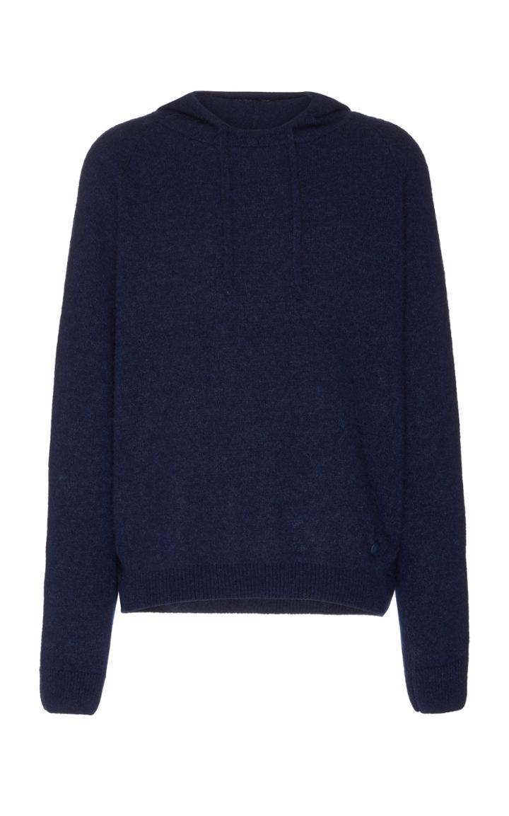 Lanvin Mlange Alpaca, Silk And Cashmere-blend Hoodie Size: S