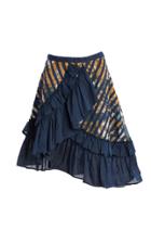 Roopa Floral Stripe Ruffled Skirt