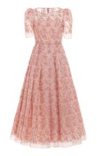 Moda Operandi Luisa Beccaria Embroided Georgette Midi Dress Size: 36