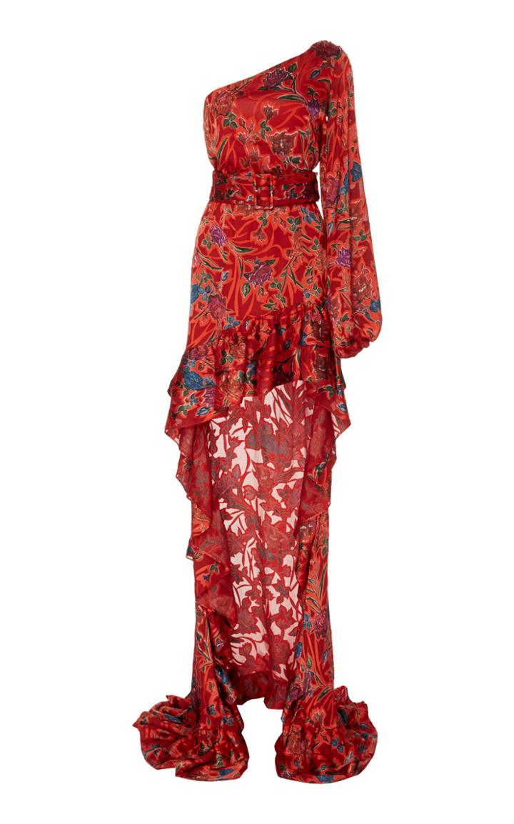 Alexis Marseille Cold-shoulder High-low Maxi Dress
