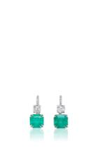 Nina Runsdorf Emerald And Platinum Drop Earrings