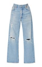 Jean Atelier Laurent Distressed High-rise Flared Jeans