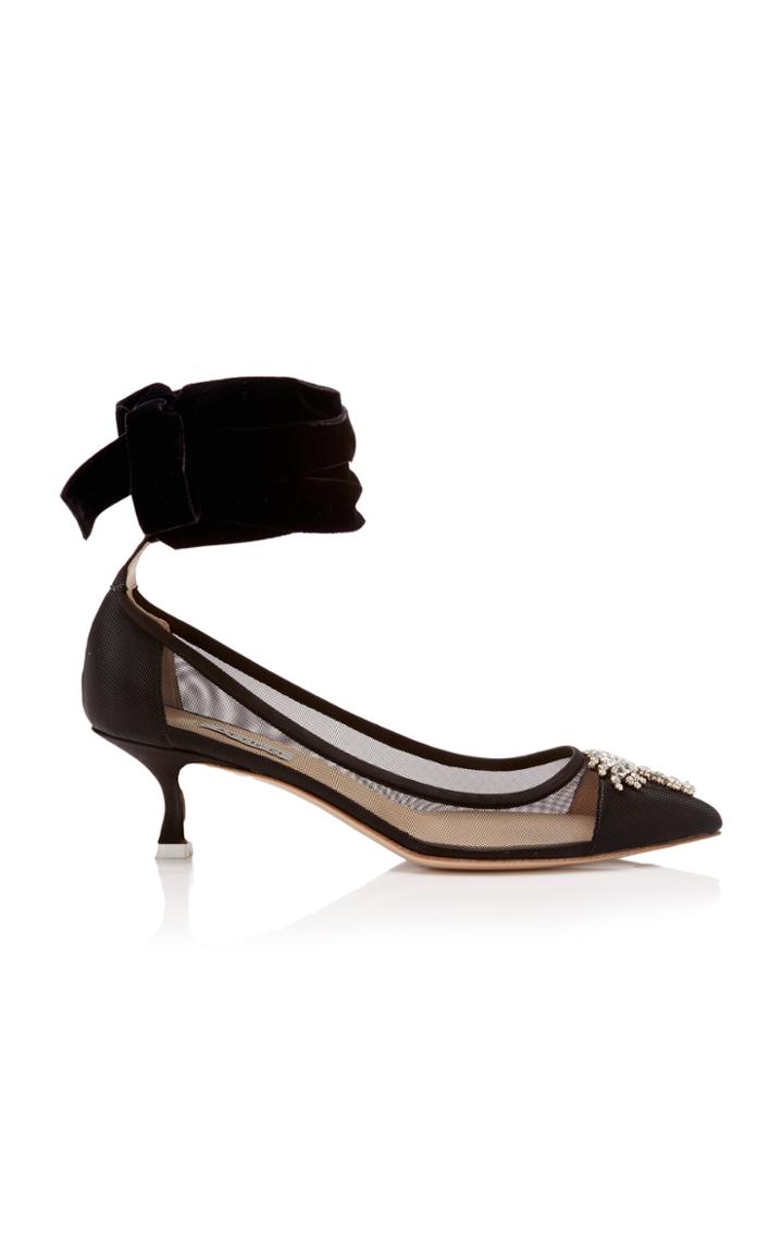 Attico Bella Palm Lace Up Pump