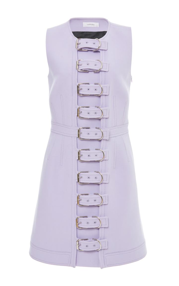 Carven Double Wool Pique Buckle Dress