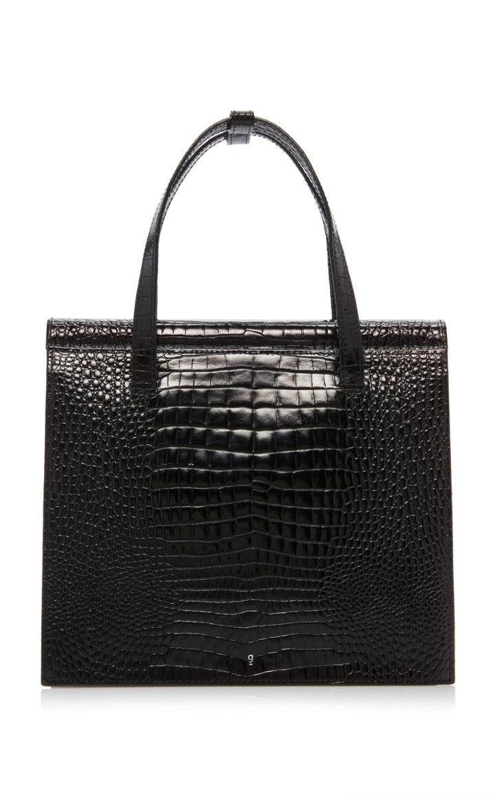 Gu De Trio Croc-effect Leather Bag
