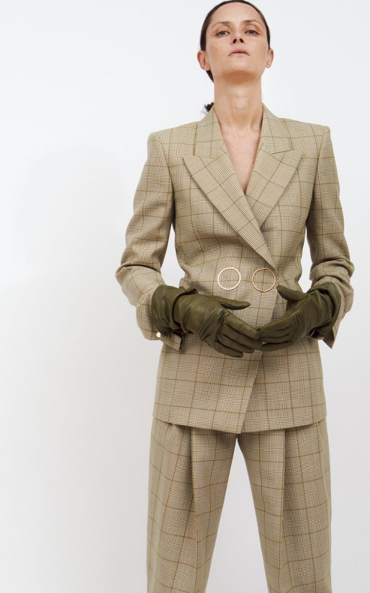 Petar Petrov Houndstooth Pleated Straight-leg Pant