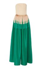 Martin Grant Color Block Fringed Gown