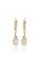 Octavia Elizabeth Charmed Pear 18k Yellow Gold & Diamond Hoop Earrings