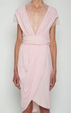 Moda Operandi Giambattista Valli Lace Trim V-neck Silk Dress