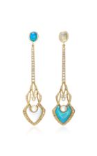 Ark 18k Gold Opal And Diamond Earrings