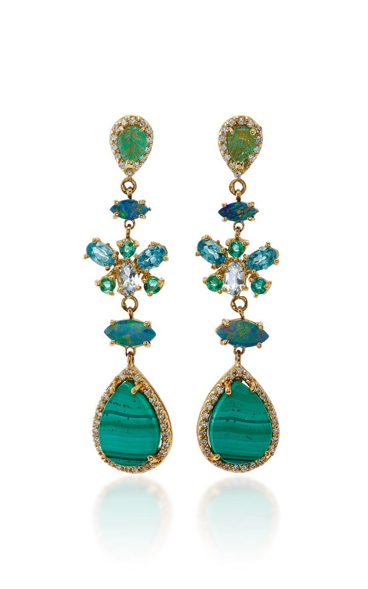 Eden Presley Malachite Opal Zircon Earrings