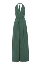 Adam Lippes Stretch Cotton Halter Jumpsuit