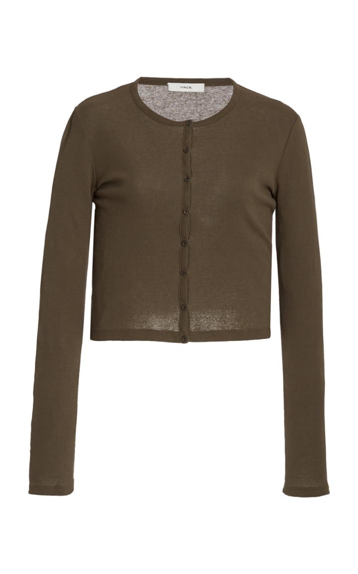 Moda Operandi Vince Cotton-knit Cropped Cardigan