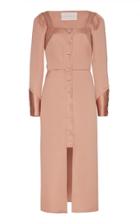 Sandra Mansour Double Satin Midi Dress