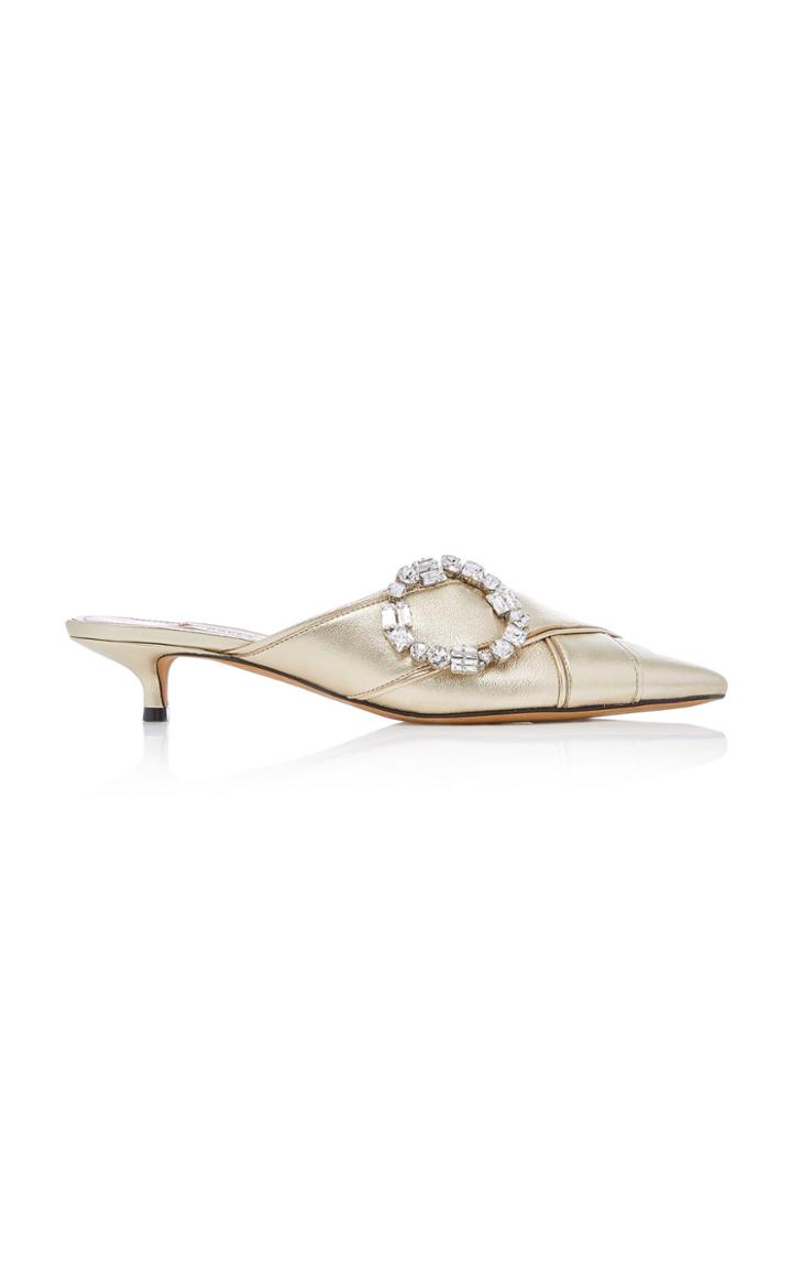 Bally Celmira Leather Kitten Heel Mules
