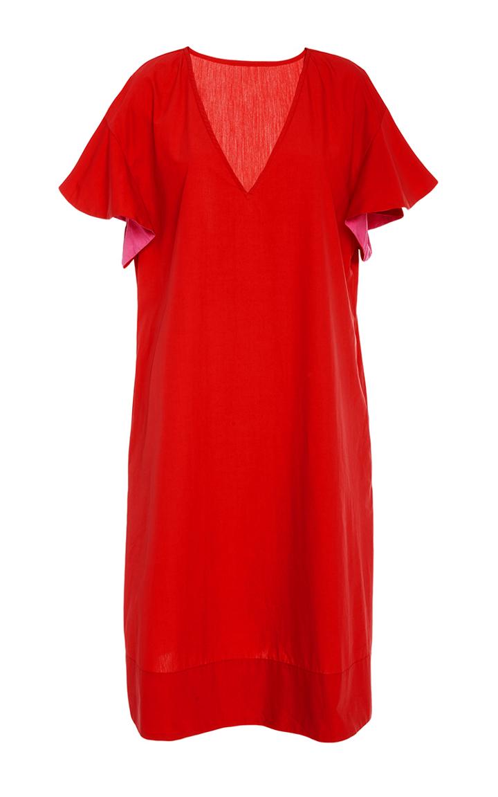 Araks Poppy Orchid Marion V-neck Cover Up Dress