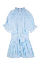 Moda Operandi Juliet Dunn Blouson Dress In Blue Floral Block Print