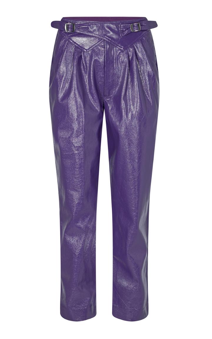 Moda Operandi Rotate Wilde Buckled Pleated Faux Leather Trousers