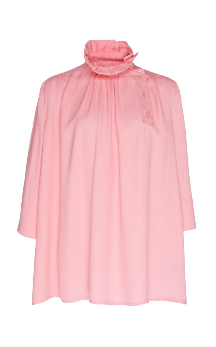 Calvin Klein 205w39nyc Flared Sable Top With Ruched Collar