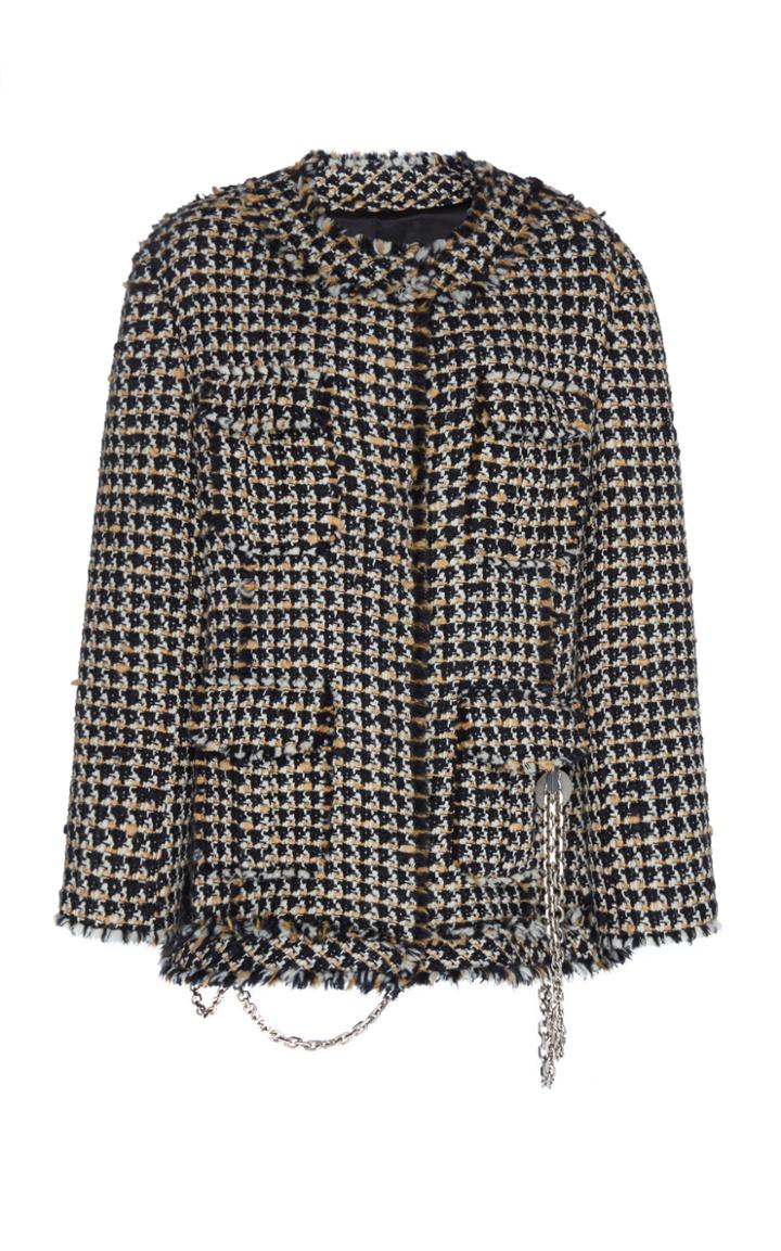 Calvin Klein 205w39nyc Oversized Twisted Tweed Wool Blend Jacket