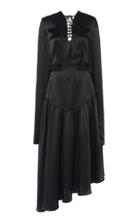 Matriel Lace Up Silk Dress