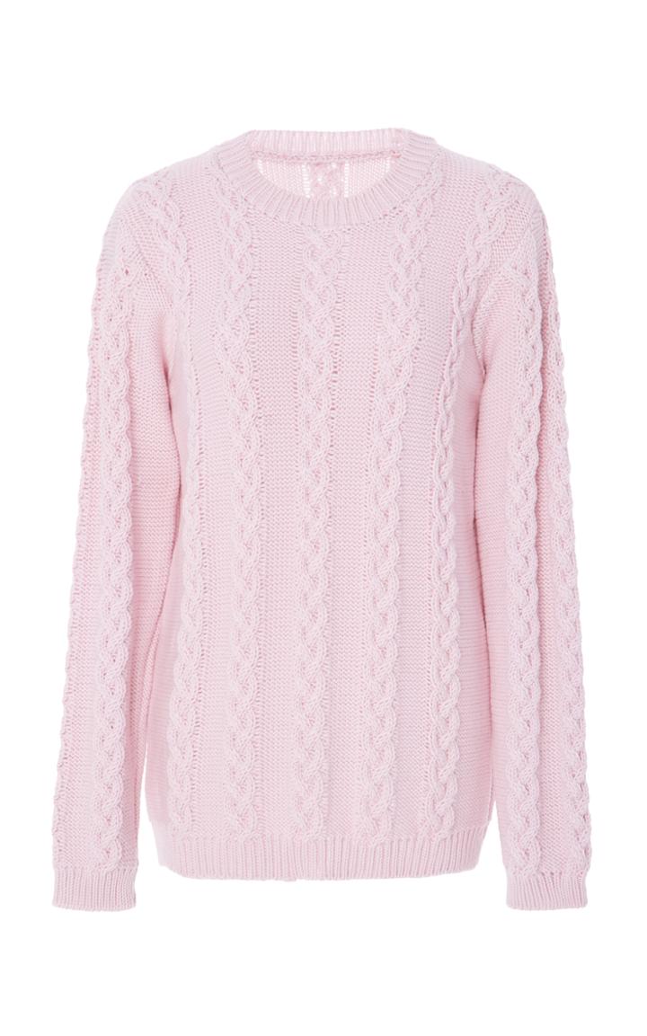 Nanna Van Blaaderen Pink Braid Crew Neck Sweater