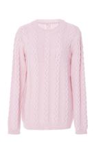 Nanna Van Blaaderen Pink Braid Crew Neck Sweater