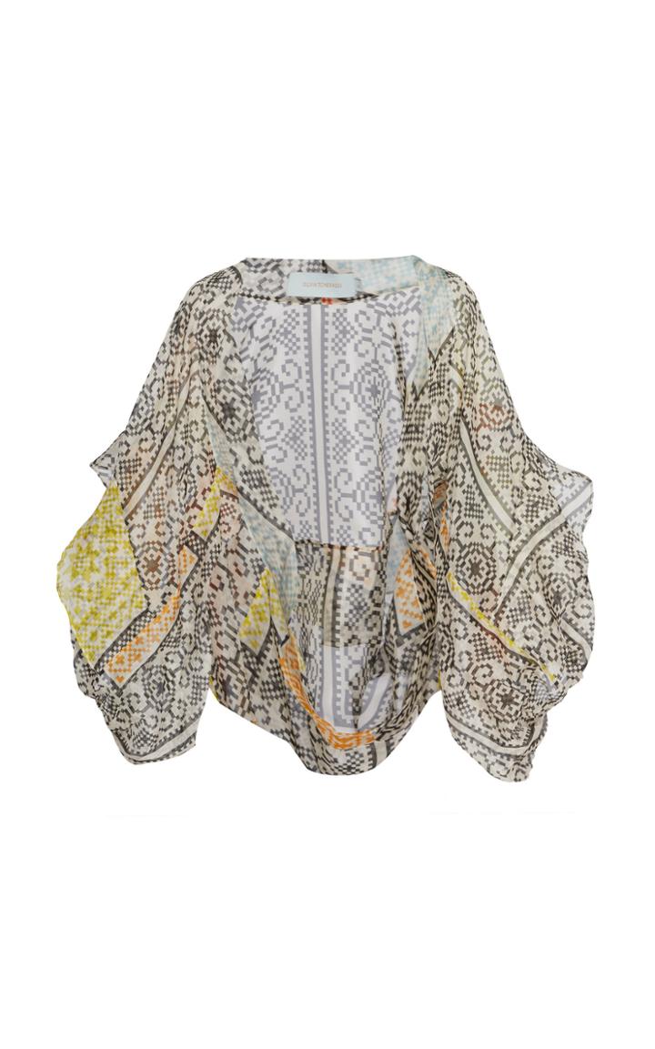 Silvia Tcherassi Patterned Aleen Silk Shrug