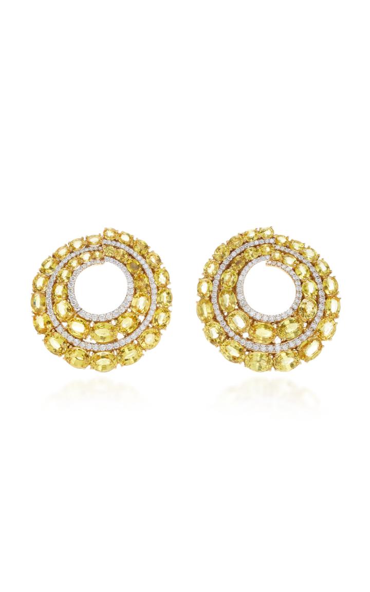 Giovane 18k Gold Yellow Sapphire And Diamond Earrings