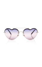 Miu Miu Heart-frame Metal Sunglasses