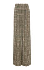 Marc Jacobs Plaid Wool Pleated Flared Trousers