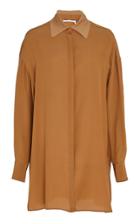Agnona Crepe De Chine Silk Shirt With Knit Collar