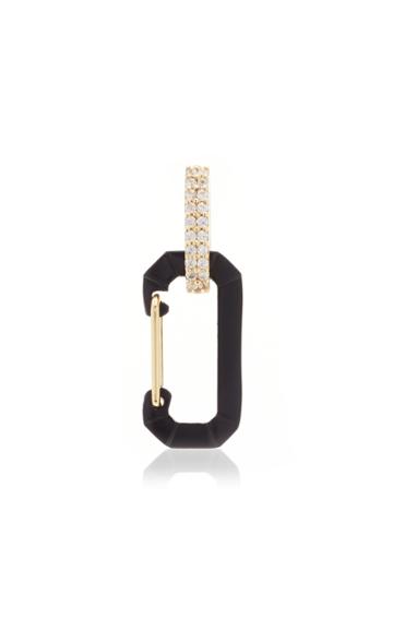 Moda Operandi Ee Ra 18k Yellow Gold Black Chiara Small Fluo Earring