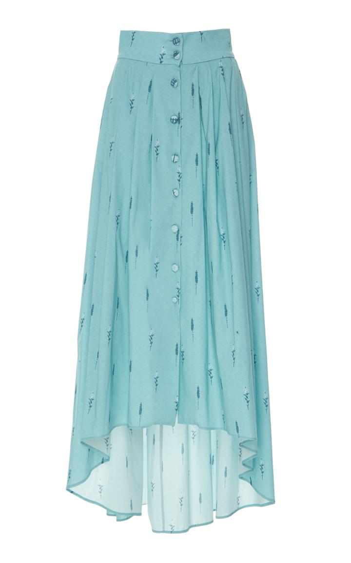 Luisa Beccaria Rose Printed Maxi Skirt