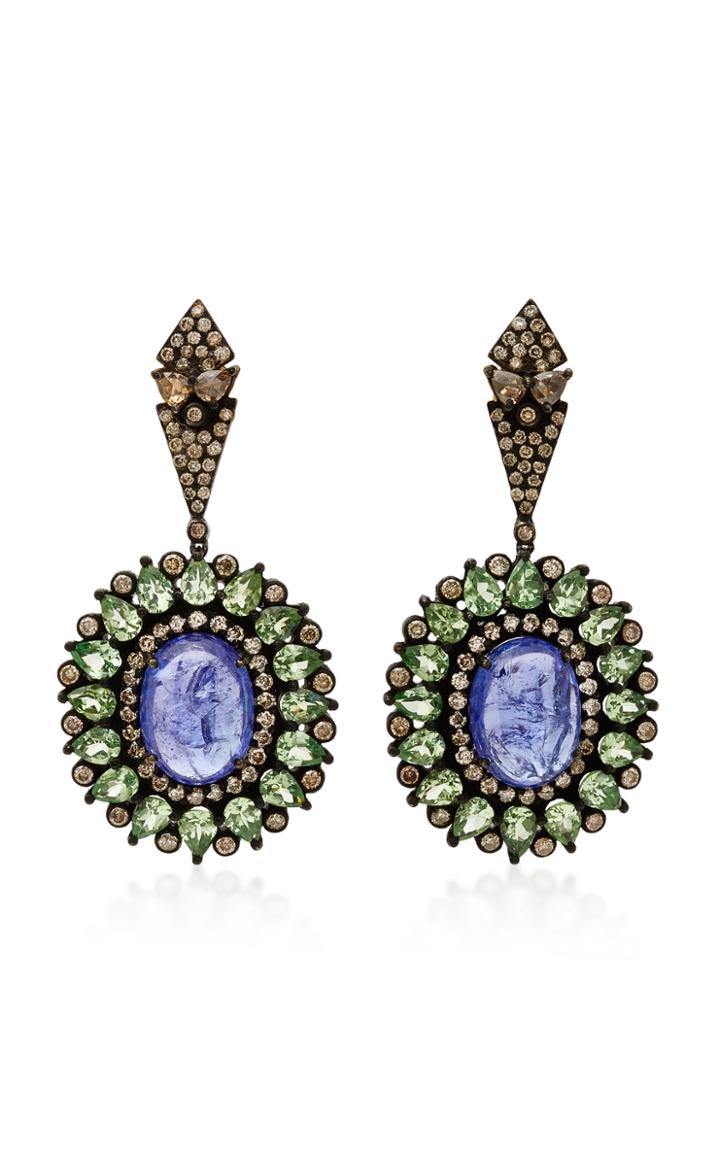 Lauren Craft Collection Sylvie 18k Gold Multi-stone Earrings