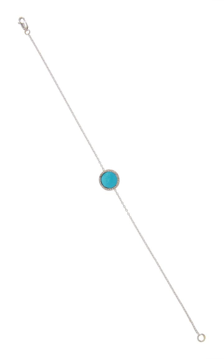 Mindi Mond Turquoise Old Cut Diamond Anklet