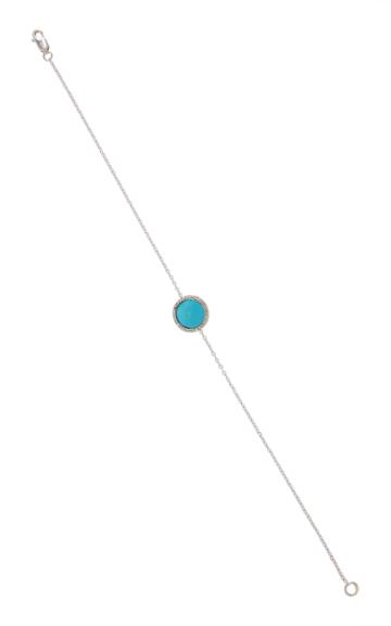 Mindi Mond Turquoise Old Cut Diamond Anklet