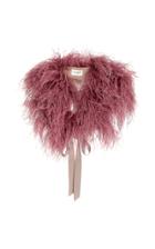 Demarson Zoe Silk-trimmed Feather Shawl