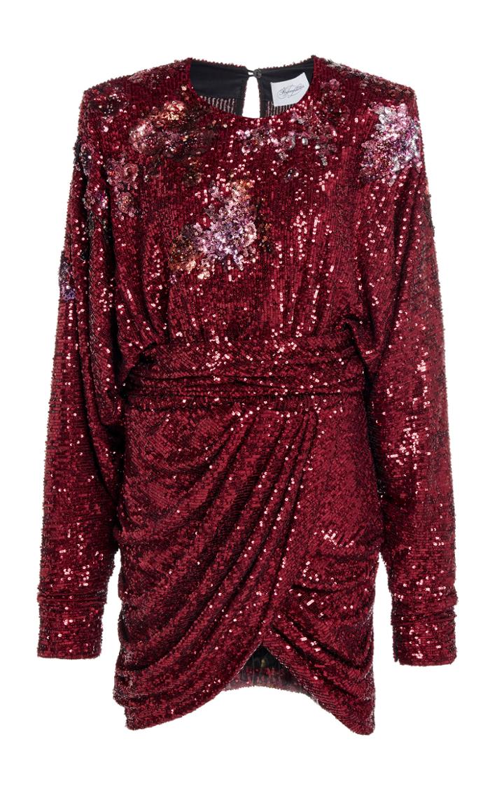 Moda Operandi Redemption Draped Sequined Mini Dress