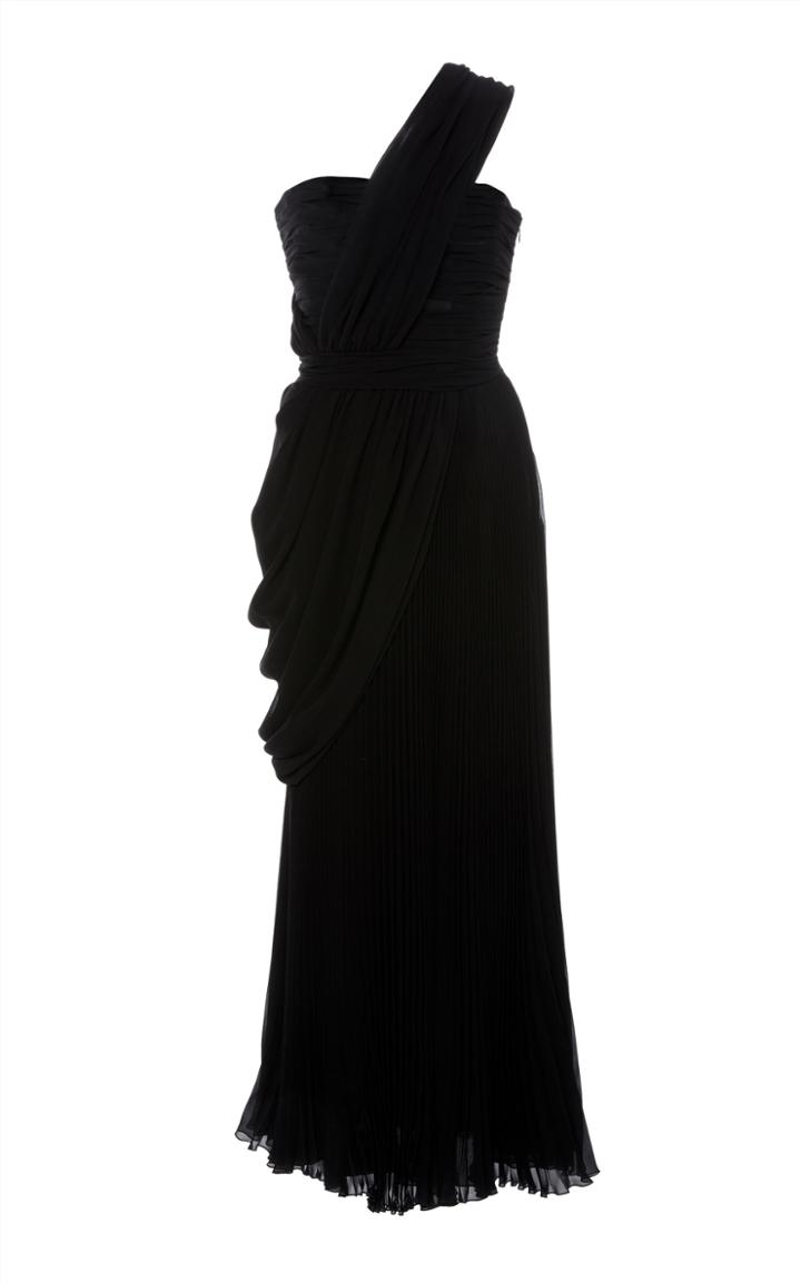Giambattista Valli Draped Silk One Shoulder Dress