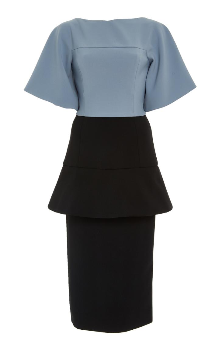 Christian Siriano Structured Sleeve Peplum Dress