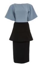 Christian Siriano Structured Sleeve Peplum Dress