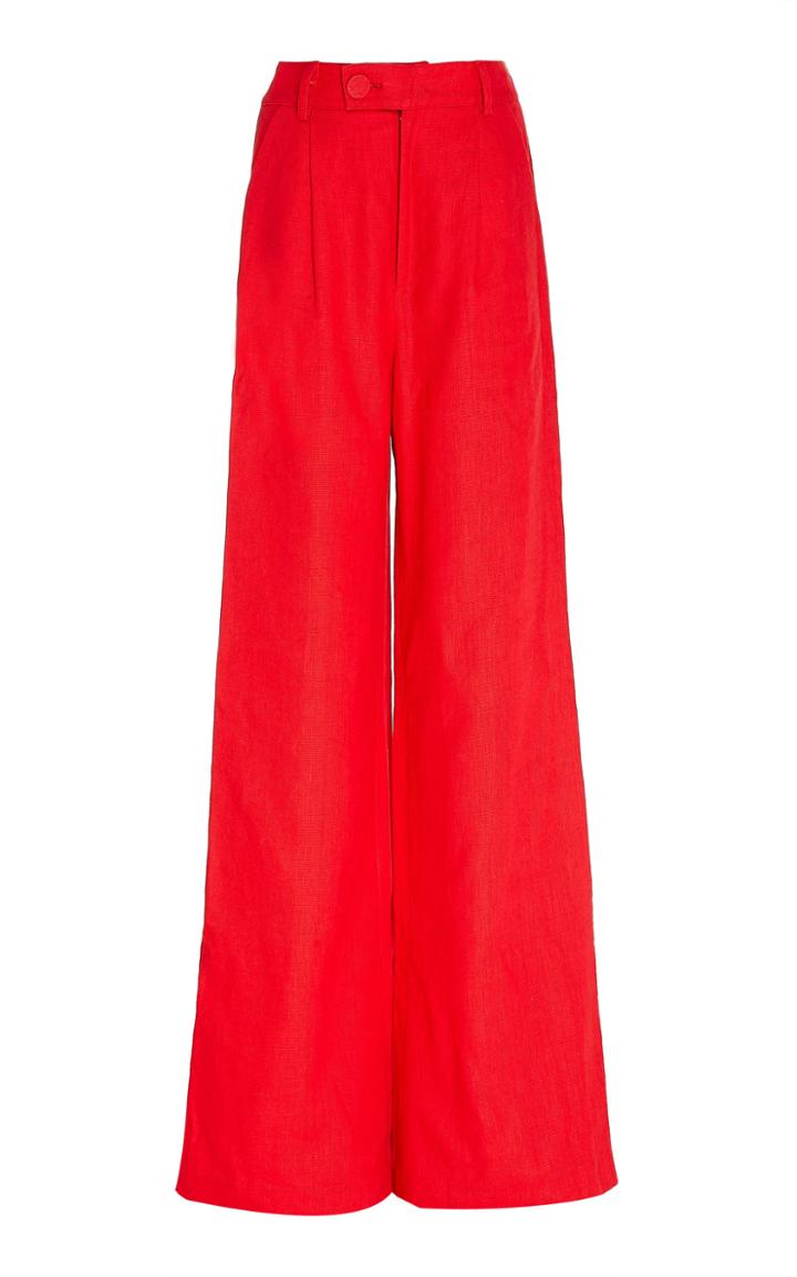 Rebecca De Ravenel Linen Wide-leg Pants