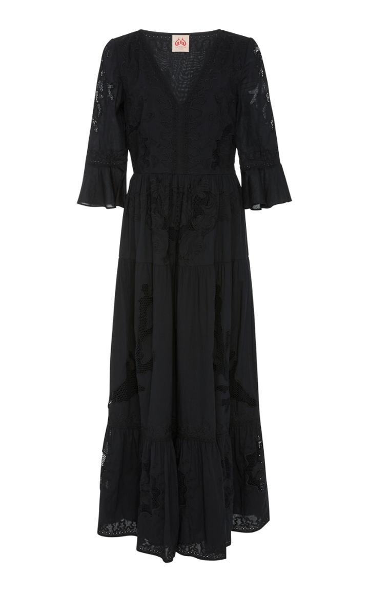 Le Sirenuse Positano Bella Embroidered Maxi Dress