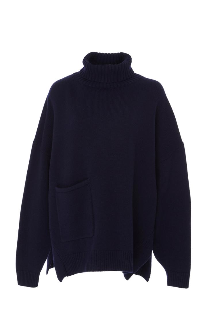 Tibi Cashmere Patch Pocket Sweater