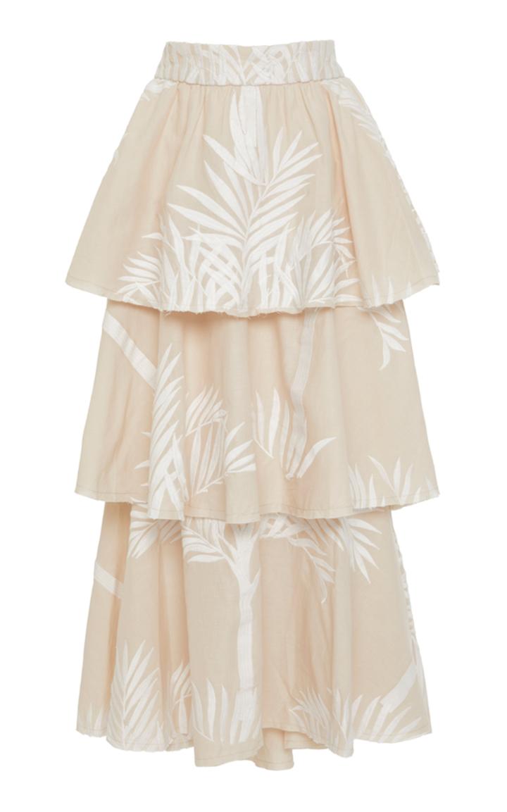 Johanna Ortiz Tremendously Wild Embroidered Cotton Voile Skirt