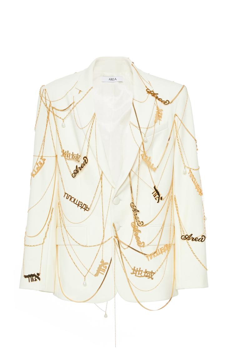 Moda Operandi Area Gold-tone Chain Embellished Blazer Size: 0