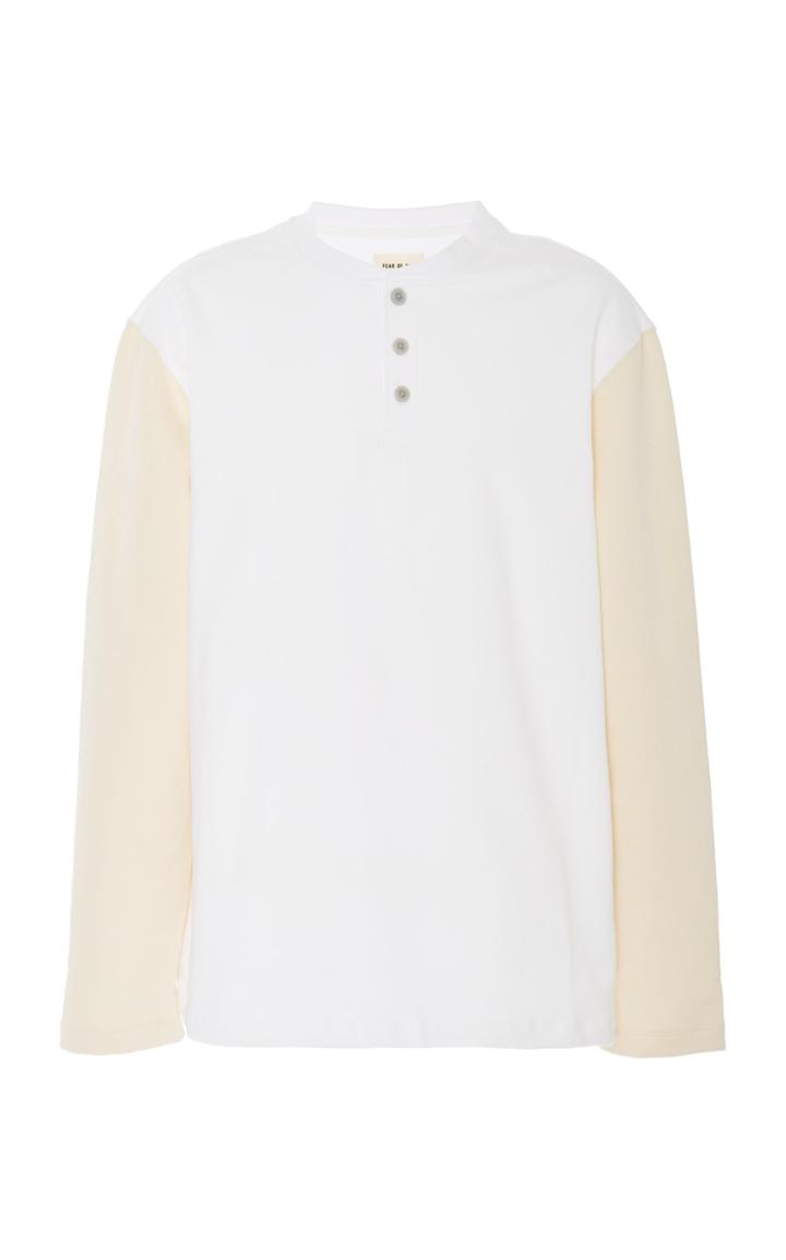 Fear Of God Two-tone Cotton-jersey Henley T-shirt