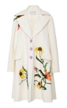 Carolina Herrera Embroidered Three Button Coat