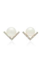 Mateo 14k White Gold Pearl Stud Earrings